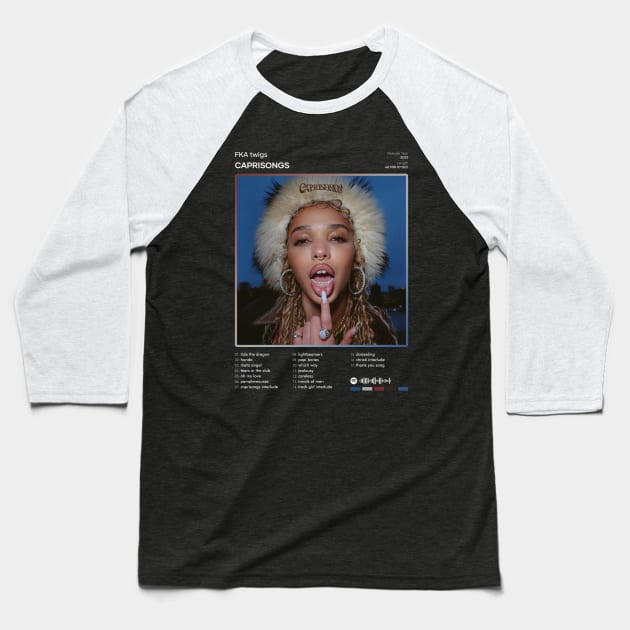 FKA twigs - CAPRISONGS Tracklist Album Baseball T-Shirt by 80sRetro